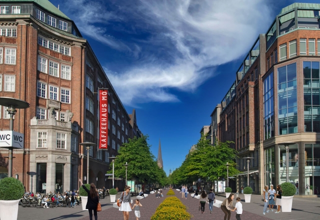 Begrünung der Mönckebergstraße Blickrichtung Westen
