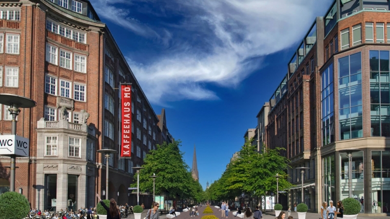 Begrünung der Mönckebergstraße Blickrichtung Westen
