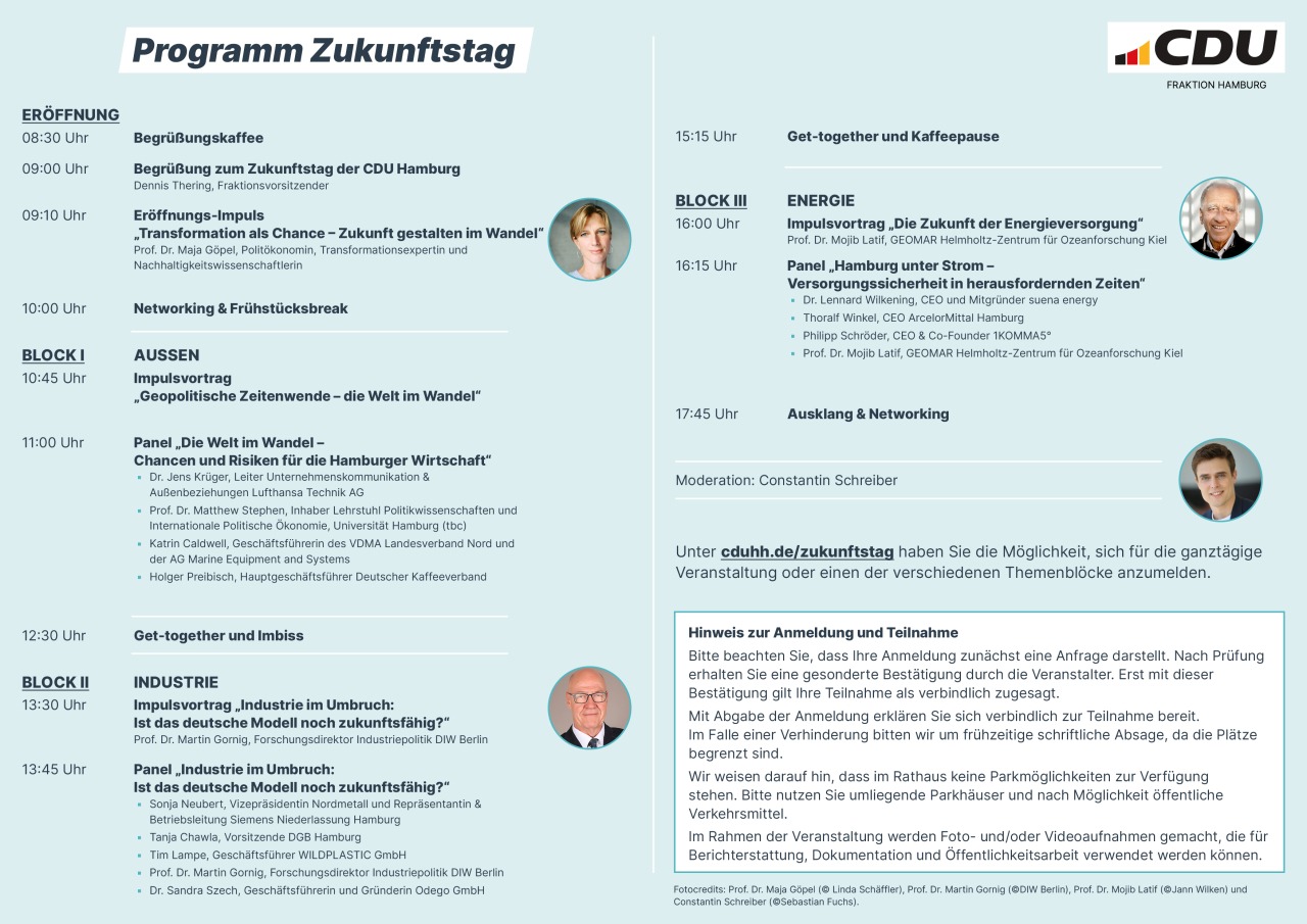 Programm Zukunftstag CDU Hamburg